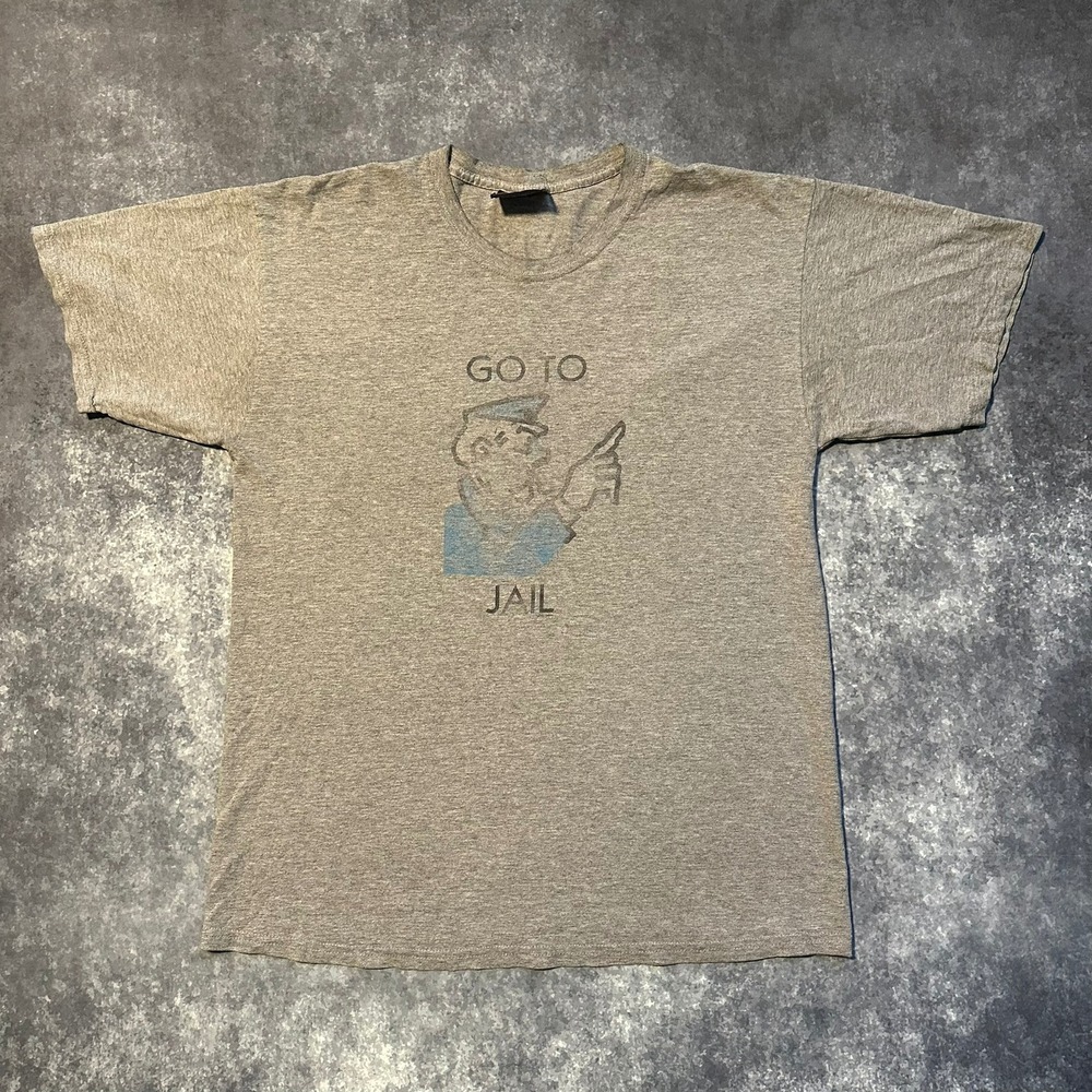 Steve &‎ Barry's Graphic T Shirt Mens Go To Jail Monopoly Shirt Grey Size S